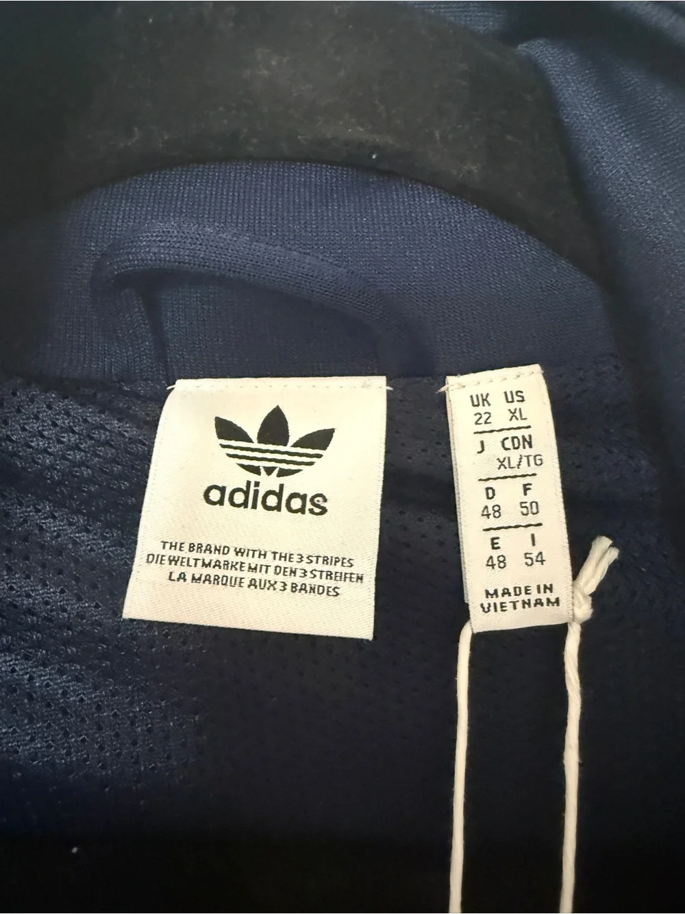 adidas Navy and Magenta Bomber-Style Track Jacket